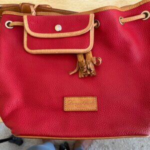 Vintage Dooney & Bourke Red Bucket Shoulder Bag